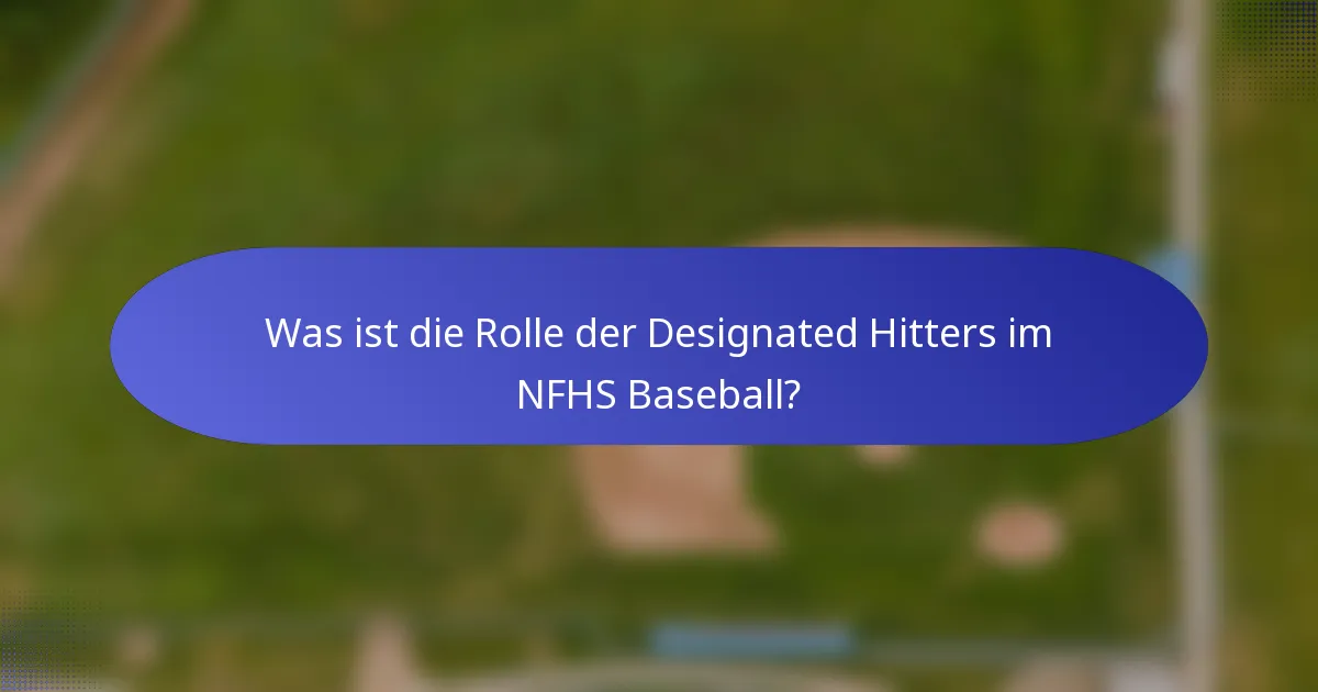 Was ist die Rolle der Designated Hitters im NFHS Baseball?